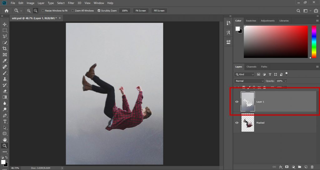 how to make part of an image transparent in photoshop