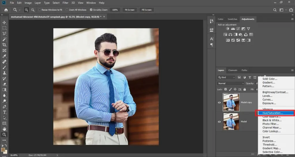 change color of object in Photoshop 