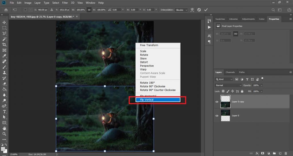 how to make a reflection in Photosho